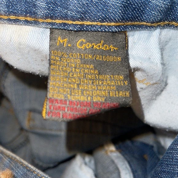 M. Gordon distressed men’s jeans with Skull design on back pocket 34 X 34 - Picture 7 of 15